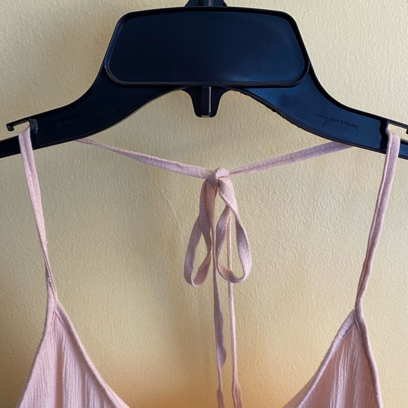 EUC Jella Couture Blush Pink Lined Crinkle Material Dress, w/Straps and Backless - Picture 16 of 16